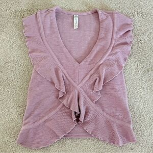 American Rag Ruffled Mauve Blouse